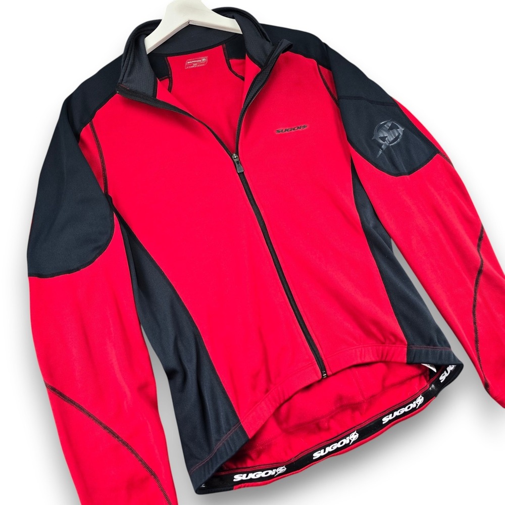 Sugoi Cycling Jacket Mens Medium Red Black Polyester Full Zip Bike Jersey Canada